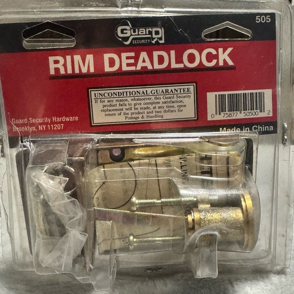 Guard Security Rim Deadlock 505 Brass Finish 1” Deadbolt Solid Brass Cylinder - Picture 9 of 10